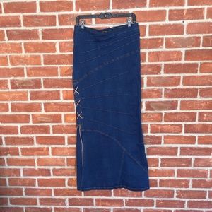 Vintage Y2K stretchy denim  midi skirt